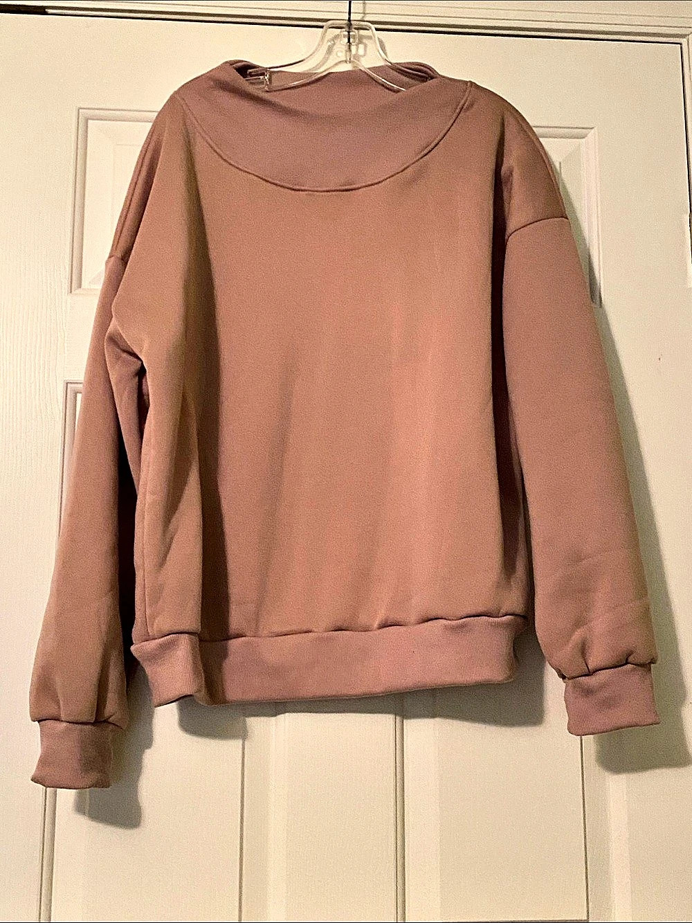 No Brand Oversized Funnel Neck Sweatshirt Tan